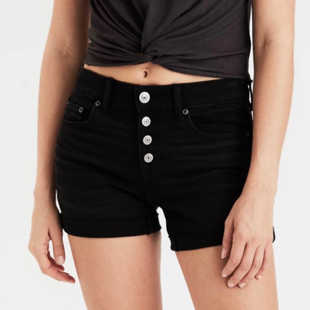 AE Ne(x)t Level Black Denim Shorts